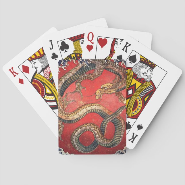 Hokusai Dragon Spielkarten (Rückseite)