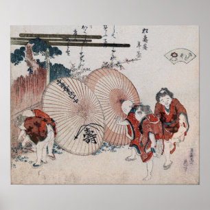 Hokusai - Ein Muschel-Paarungsspiel mit Genroku Poster