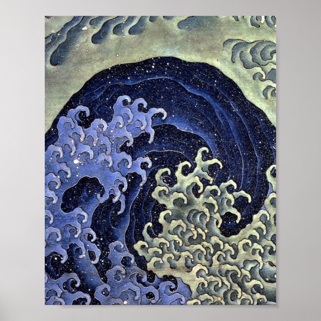 Hokusai Feminine Wave Japanese Poster (Vorne)