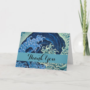 Hokusai Feminine Wave Vintager Ozean Dankeskarte