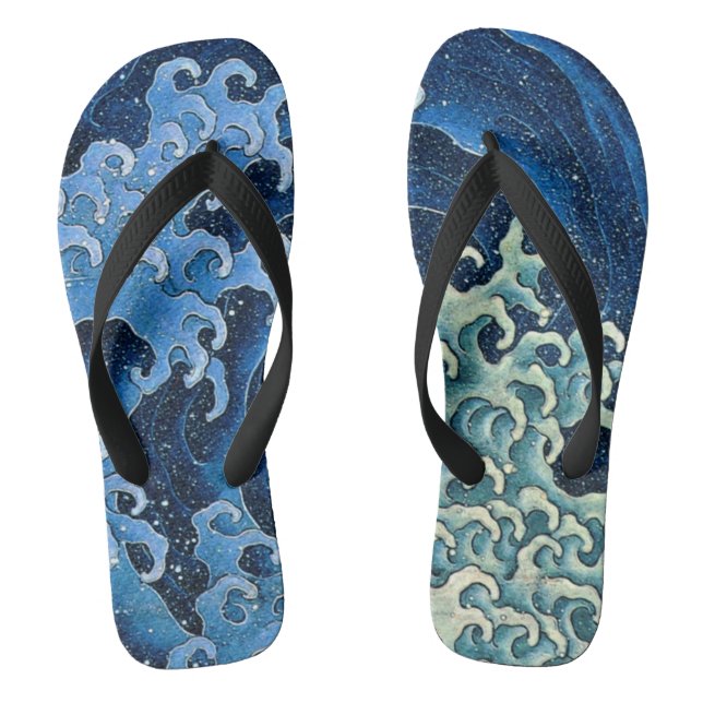 Hokusai Feminine Wave Vintager Ozean Flip Flops (Fußbett)