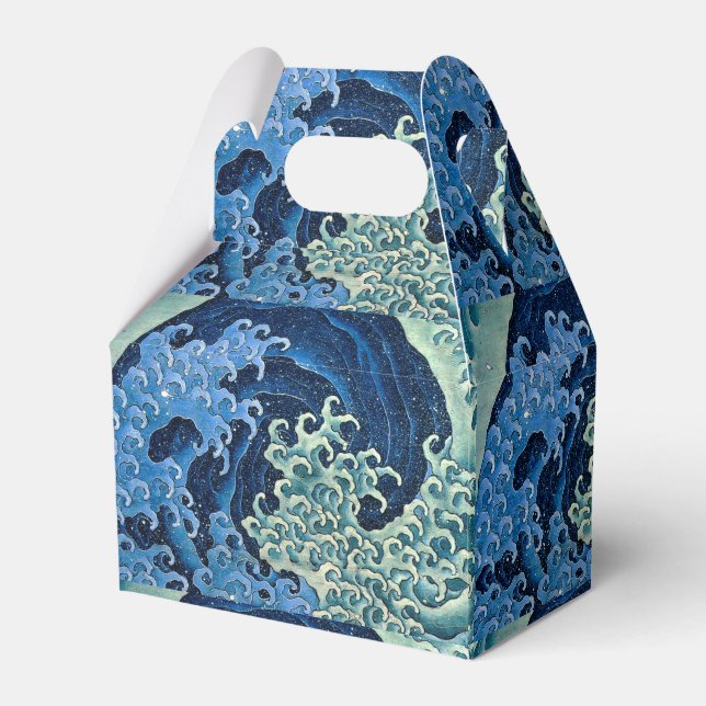 Hokusai Feminine Wave Vintager Ozean Geschenkschachtel (Vorderseite)