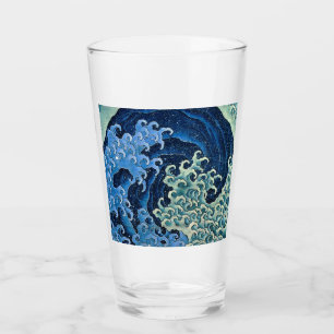Hokusai Feminine Wave Vintager Ozean Glas