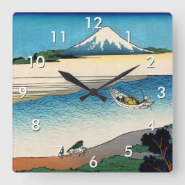 Hokusai - Fluss Tama in der Provinz Musashi Quadratische Wanduhr