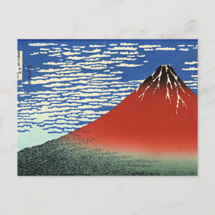 Hokusai - Fuji, Berge bei klarem Wetter, Postkarte