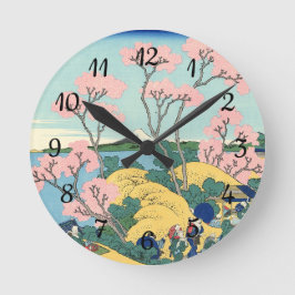 Hokusai Fuji von Gotenyama auf dem Tōkaidō Runde Wanduhr