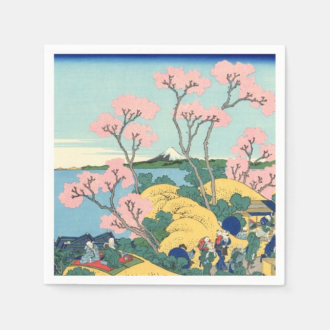 Hokusai Fuji von Gotenyama auf dem Tōkaidō Serviette (Vorderseite)