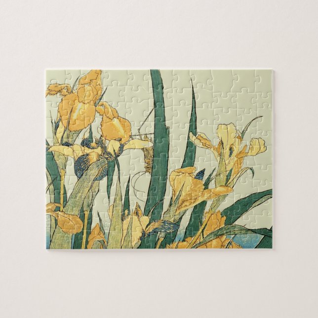 Hokusai Grasshopper und Iris Japan (Horizontal)