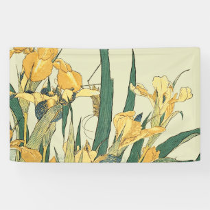 Hokusai Grasshopper und Iris Japan Banner