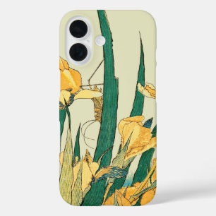 Hokusai Grasshopper und Iris Japan iPhone 16 Hülle
