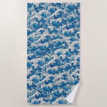 Hokusai Great Wave Muster Nautical Blue Ocean
