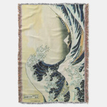 Hokusai Great Wave Throw Blanket