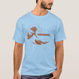 hokusai große Wellenorange T-Shirt