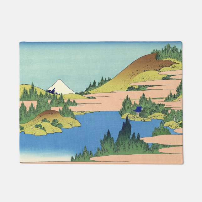 Hokusai Hakone See in der Provinz Sagami Fußmatte (Vorderseite)
