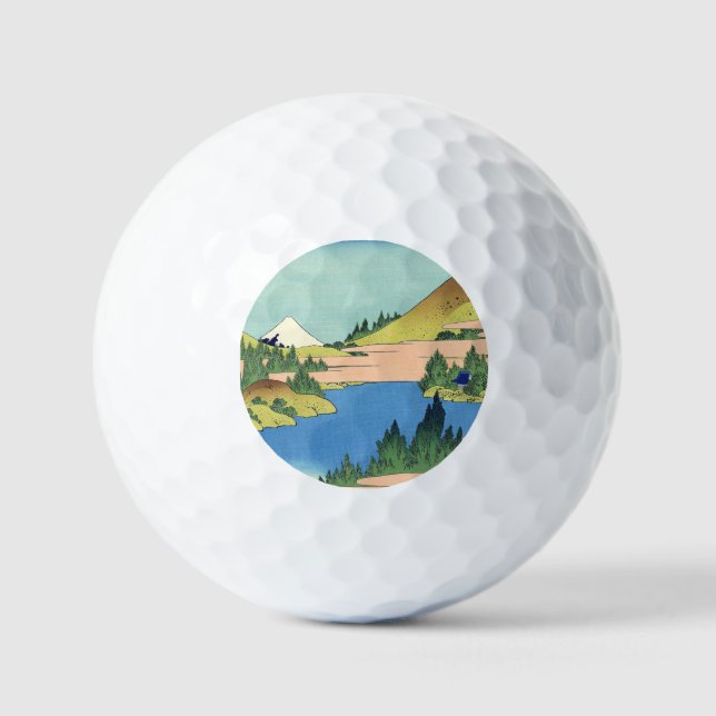 Hokusai Hakone See in der Provinz Sagami Golfball (Vorderseite)