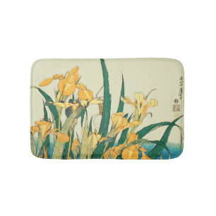 Hokusai Heuschrecke Iris Vintage Druck: Japanisch Badematte