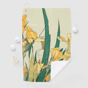 Hokusai Heuschrecke Iris Vintage Druck: Japanisch Golfhandtuch