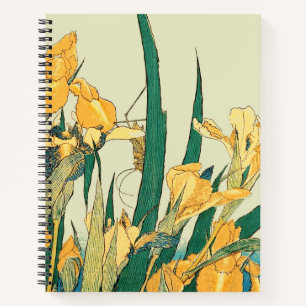 Hokusai Heuschrecke Iris Vintage Druck: Japanisch Notizbuch