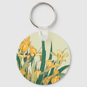 Hokusai Heuschrecke Iris Vintage Druck: Japanisch Schlüsselanhänger