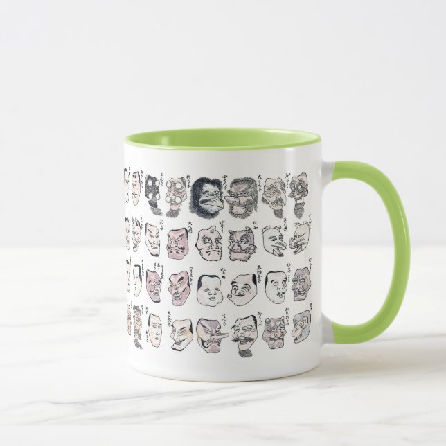 Hokusai , Image of faces from the Hokusai manga Tasse (Rechts)