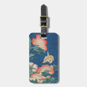 Hokusai Japanische Kunst Pfingstrosen und Kanarien Gepäckanhänger