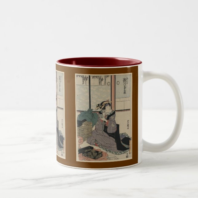 HOKUSAI Japanisches Kunstwerk Zweifarbige Tasse (Rechts)