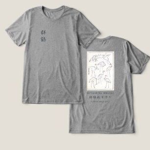 Hokusai-Kranich-Kunst – Japanisches Tuschestil-Des Tri-Blend Shirt