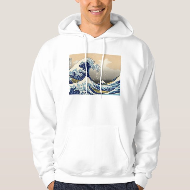 Hokusai le grand sweat - shirt à capuche de vague (Devant)