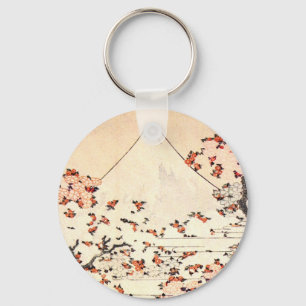 Hokusai Mount Fuji Cherry blüht Schlüsselkette Schlüsselanhänger