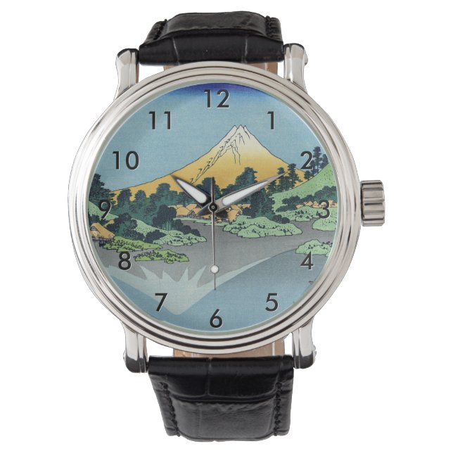 Hokusai - Mount Fuji reflektiert den Kawaguchi-See Armbanduhr (Vorderseite)