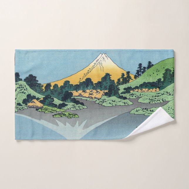 Hokusai - Mount Fuji reflektiert den Kawaguchi-See Badhandtuch Set (Handtuch)