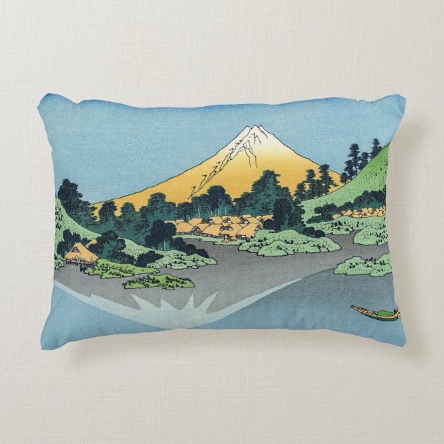 Hokusai - Mount Fuji reflektiert den Kawaguchi-See Dekokissen (Vorderseite)