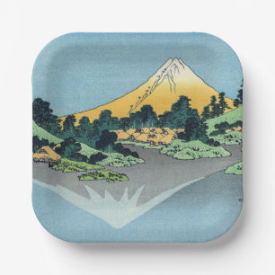 Hokusai - Mount Fuji reflektiert den Kawaguchi-See Pappteller