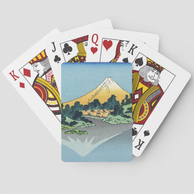 Hokusai - Mount Fuji reflektiert den Kawaguchi-See Spielkarten (Rückseite)