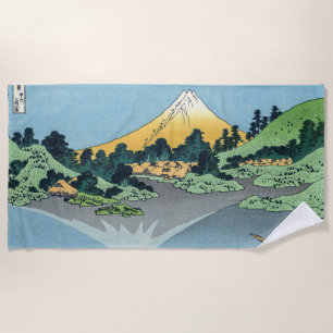Hokusai - Mount Fuji reflektiert den Kawaguchi-See Strandtuch