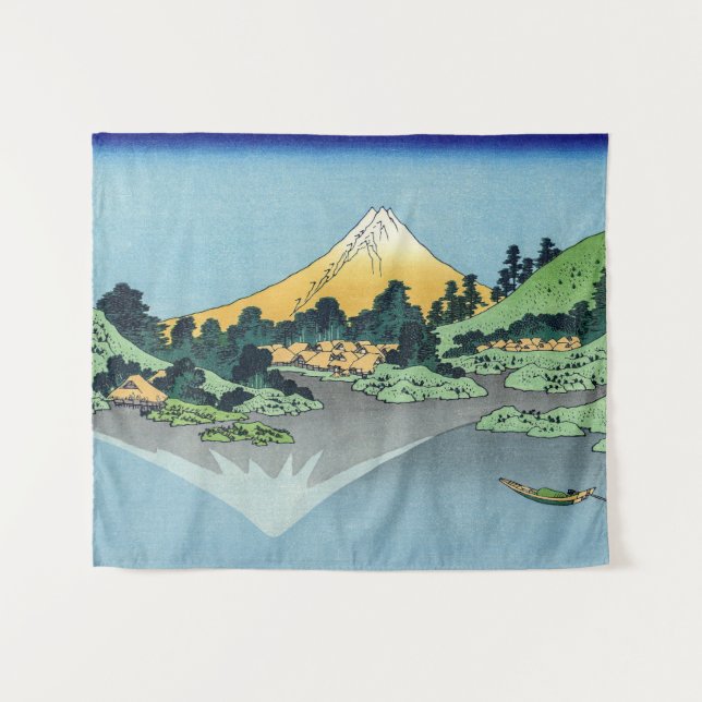 Hokusai - Mount Fuji reflektiert den Kawaguchi-See Wandteppich (Vorderseite (Horizontal))