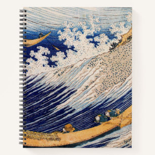 Hokusai Ocean Waves Sea Boote Notizbuch