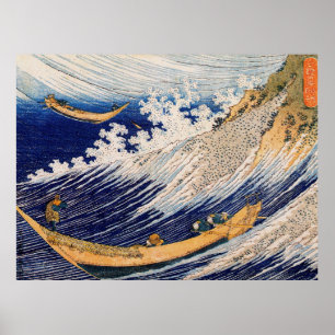 Hokusai Ocean Waves Sea Boote Poster
