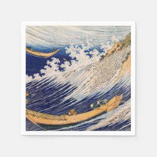 Hokusai Ocean Waves Sea Boote Serviette