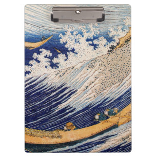 Hokusai Ozeanwellen Meer Boote Klemmbrett