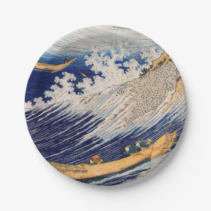 Hokusai Ozeanwellen Meer Boote Pappteller