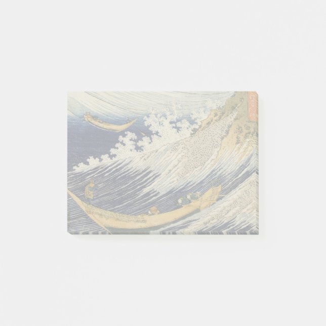 Hokusai Ozeanwellen Meer Boote Post-it Klebezettel (Vorderseite)