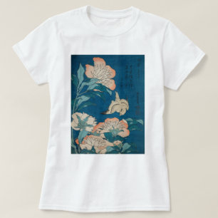 Hokusai Pfingstrosen und Kanarienvogel Vintage-Gal T-Shirt