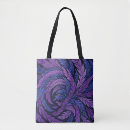 Hokusai Phoenix Tote Purple Feather Japan Art Tasche