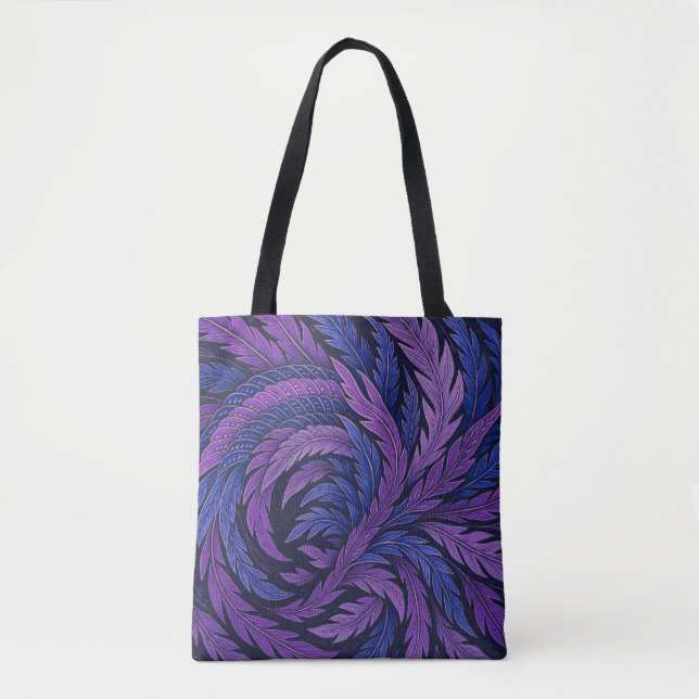 Hokusai Phoenix Tote Purple Feather Japan Art Tasche (Vorderseite)