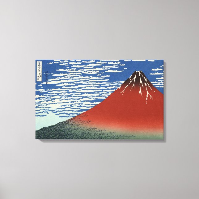 Hokusai Sud Vent clair Ciel Rouge Fuji toile (Recto)