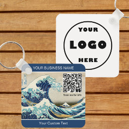 Hokusai - The Great Wave off Kanagawa - QR Code Schlüsselanhänger