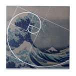Hokusai trifft Fibonacci, goldenes Verhältnis Fliese<br><div class="desc">" Die große Welle" durch Hokusai,  das perfekte Beispiel von Fibonacci-Spirale,  goldenes Verhältnis,  das ein "Fibonacci-Code" für Kunst sind,  Wissenschaft und Mathe. Faszinierende Künstler und Wissenschaftler jahrhundertelang.</div>