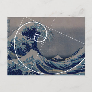 Hokusai trifft Fibonacci, Goldenes Verhältnis Postkarte