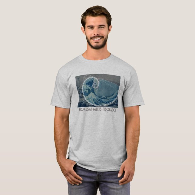Hokusai trifft Fibonacci mit numerischer T-Shirt (Vorne ganz)